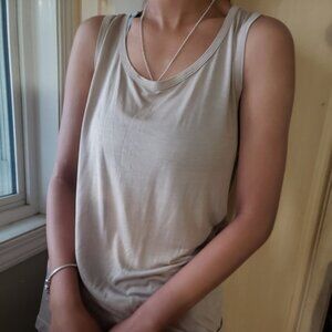 Tan Sleeveless Tank Top with  ream A  ents